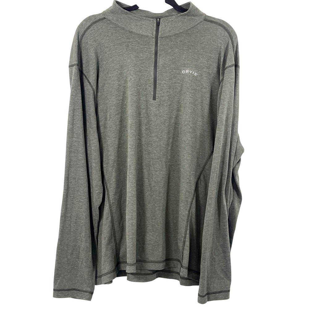 Orvis Mens Green Quarter Zip‎ Pullover XXL Lightweight Activewear Streetwear